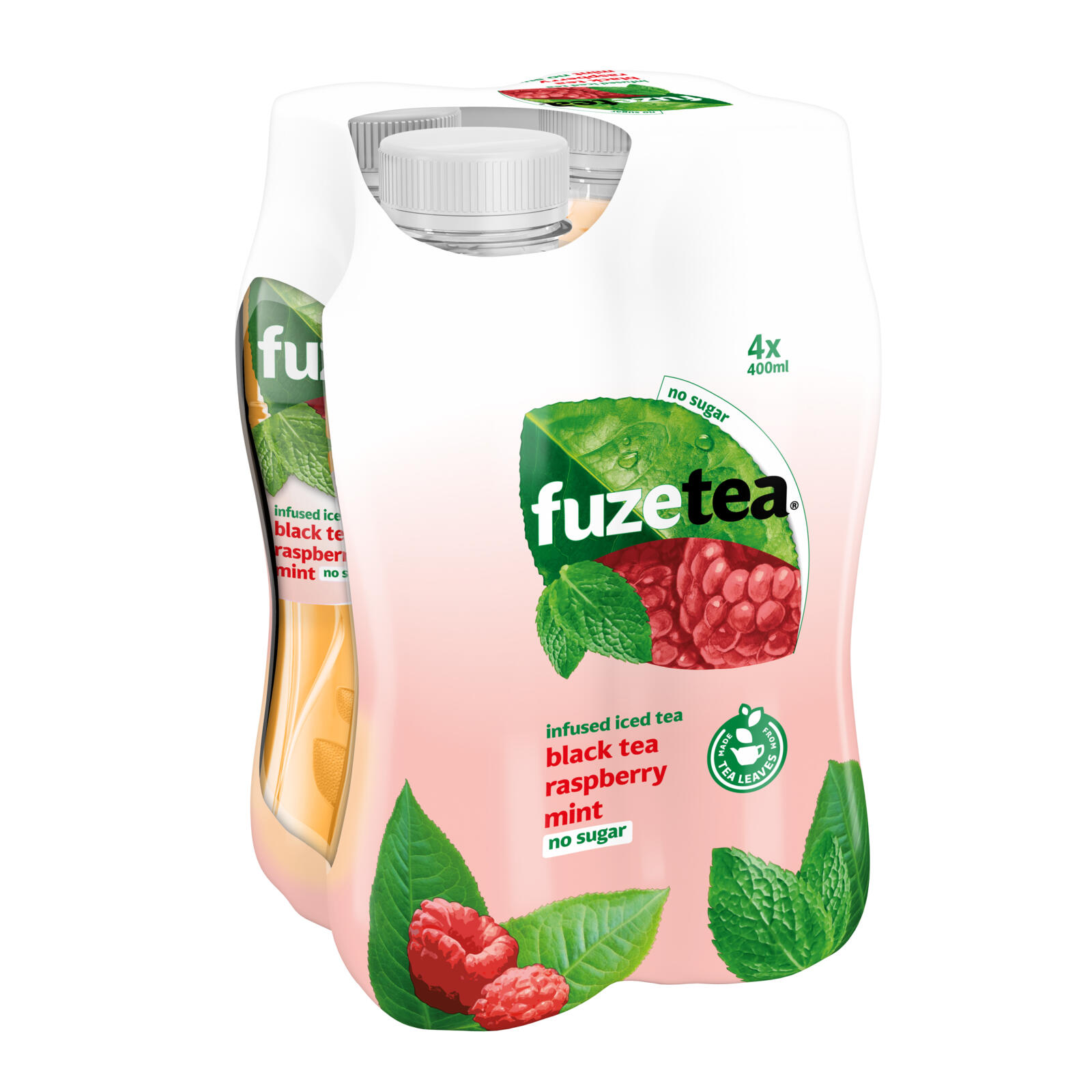 Drinxit.be. FUZE TEA BLACK TEA RASPBERRY MINT NO SUGAR PET 4X40CL
